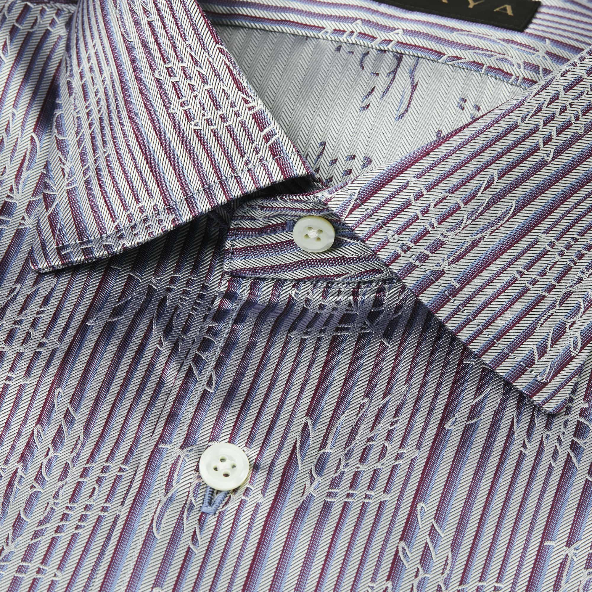 長袖　シルクシャツ/オリーブ