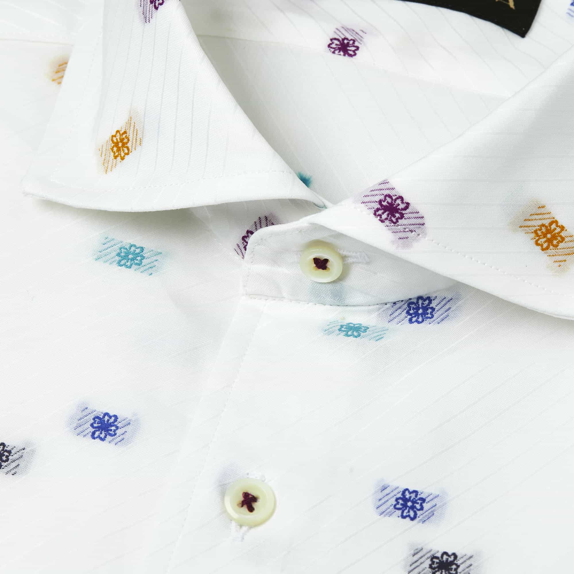 長袖　綿バックカットシャツ/フラワー