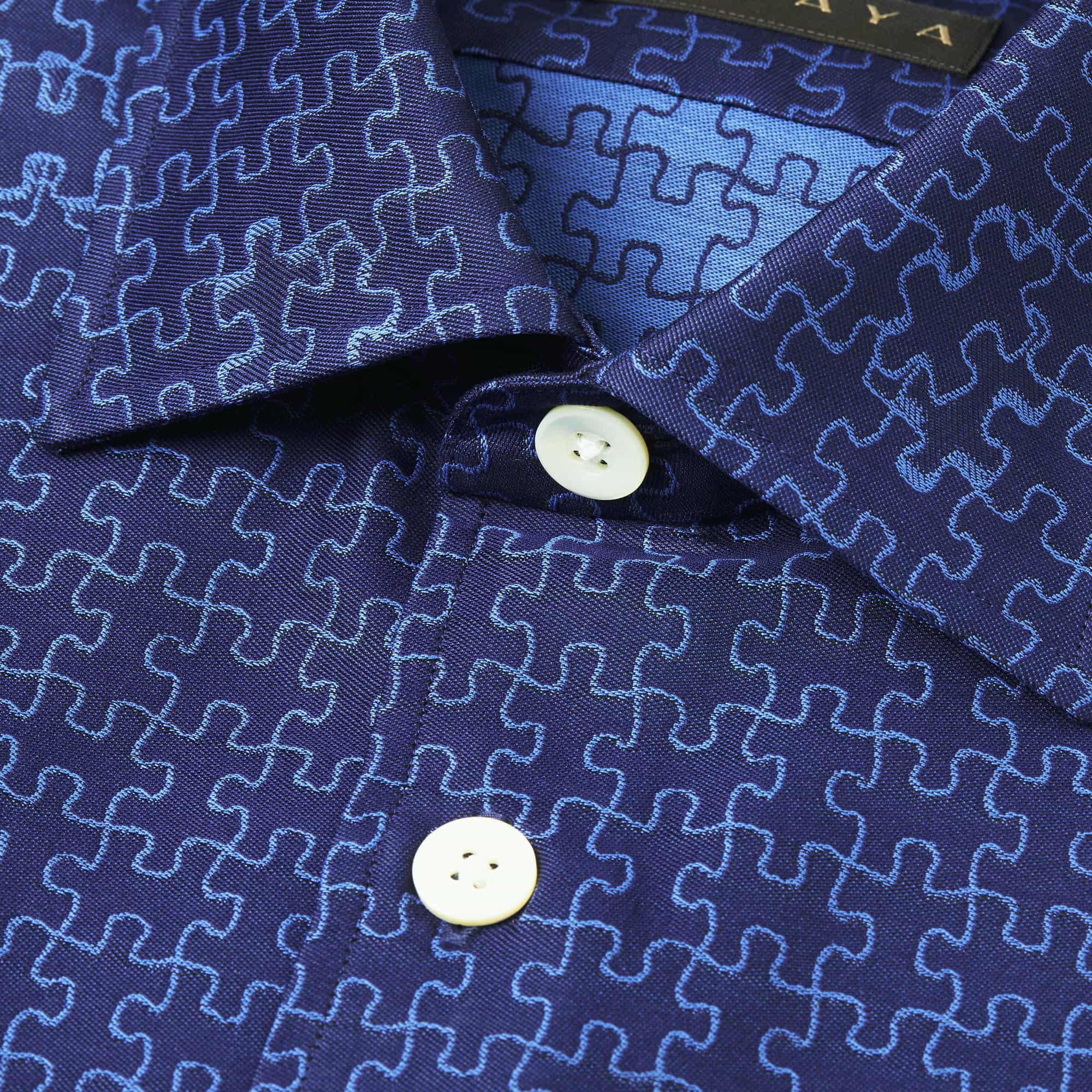 長袖　綿シャツ/パズルピース