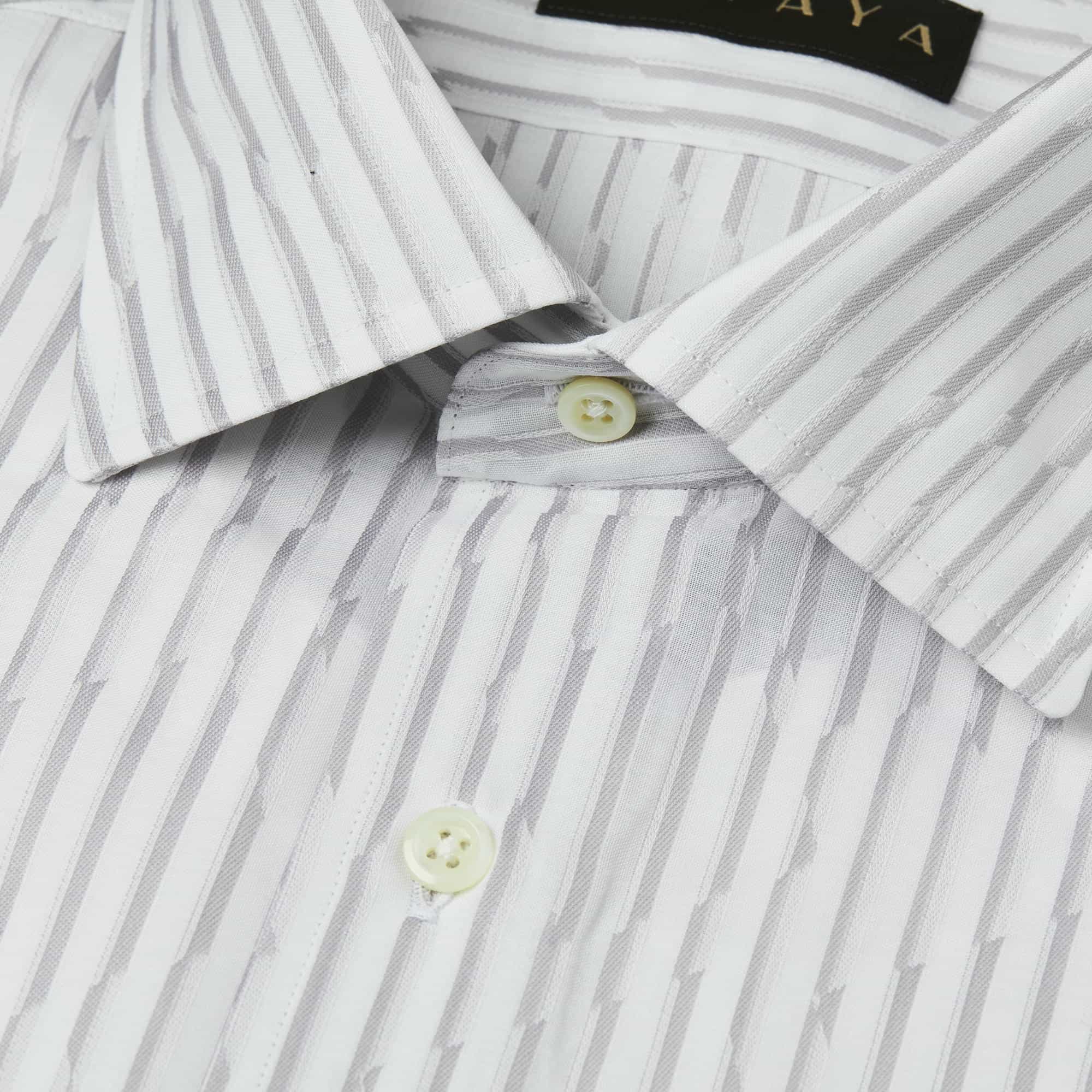 長袖　綿シャツ/スクエア