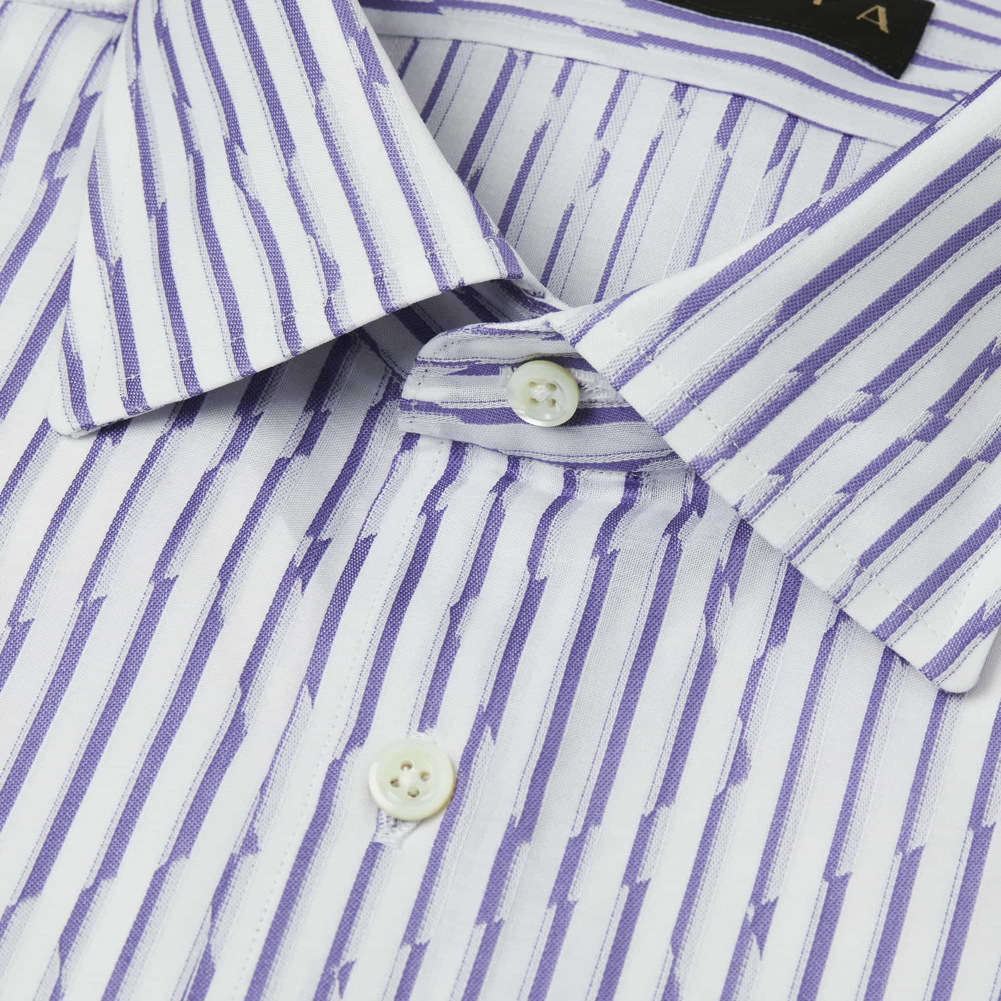 長袖　綿シャツ/スクエア