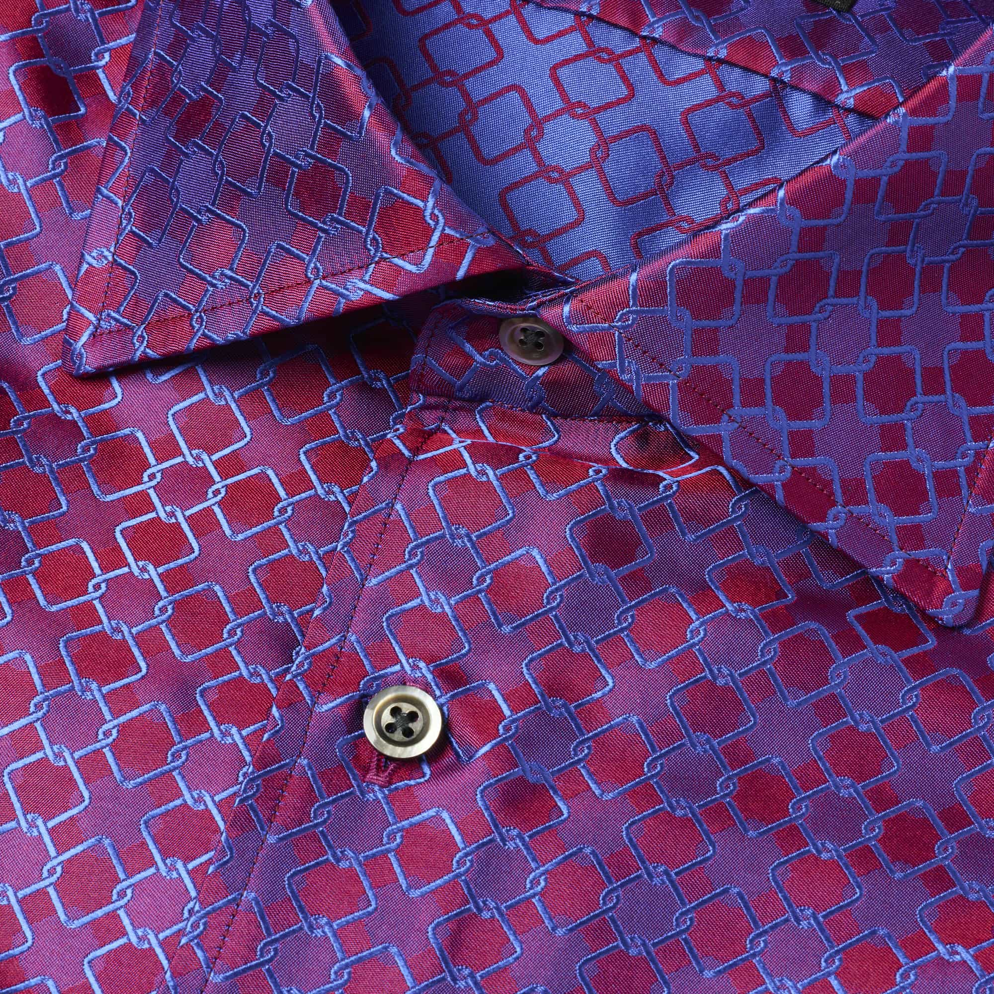 長袖 シルクシャツ/チェーンメール