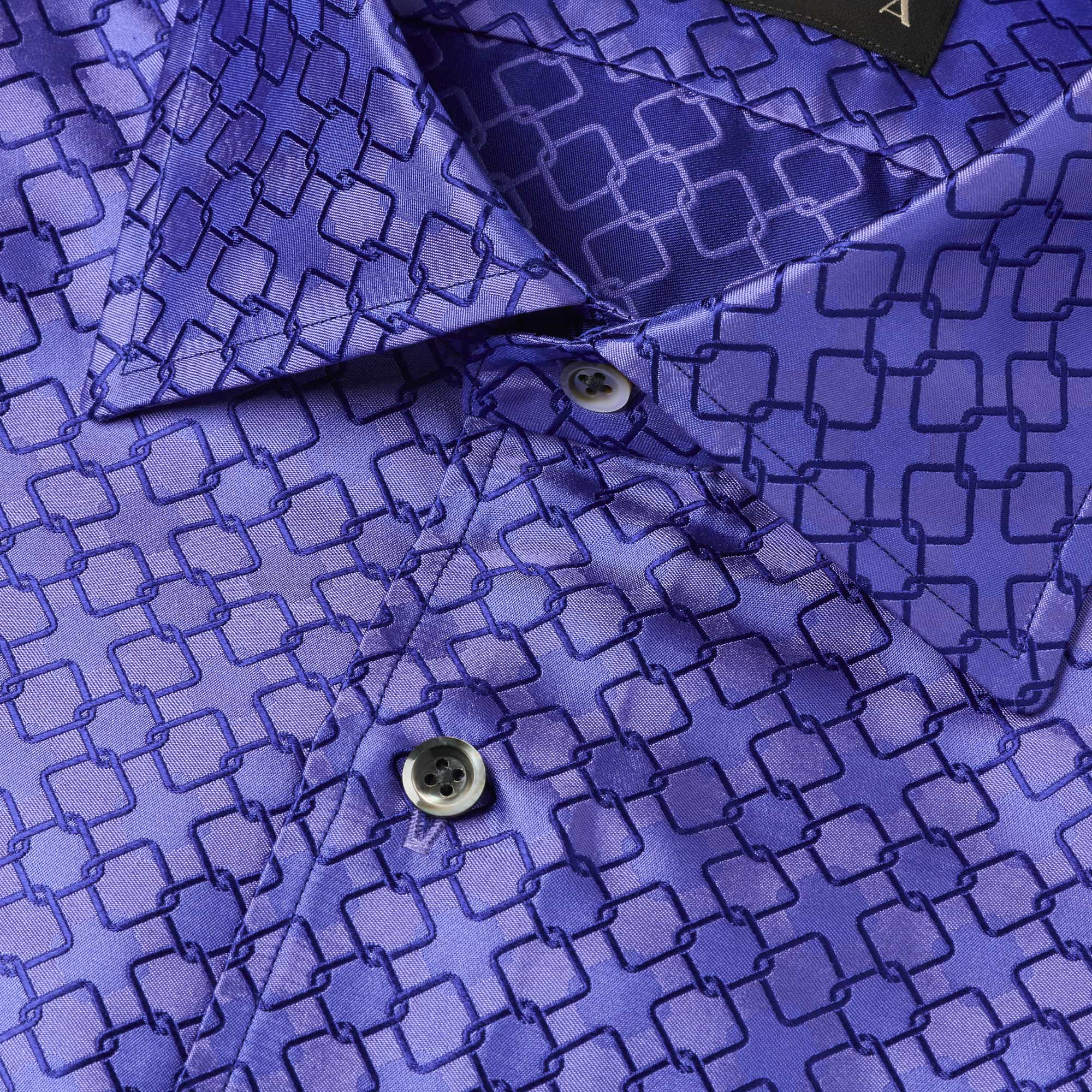 長袖　シルクシャツ/チェーンメール