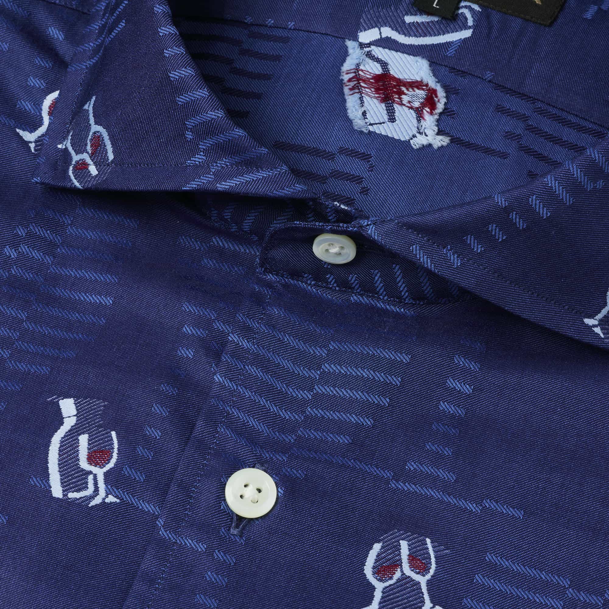 長袖 バックカットシャツ/ワイン