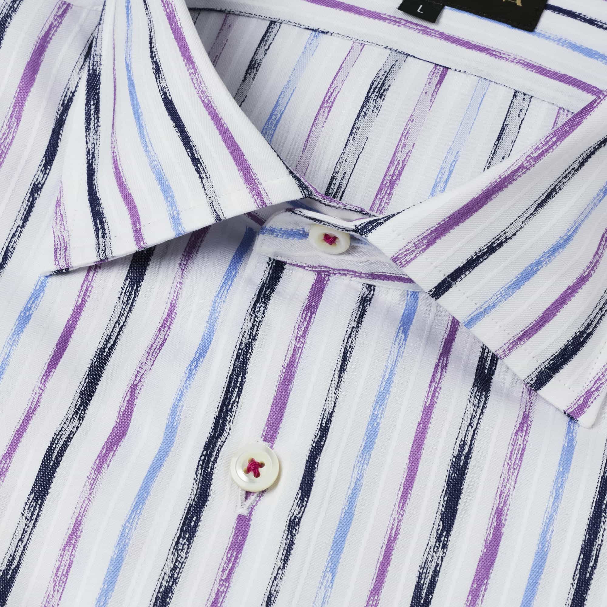 長袖　綿シャツ/ブラッシュストローク