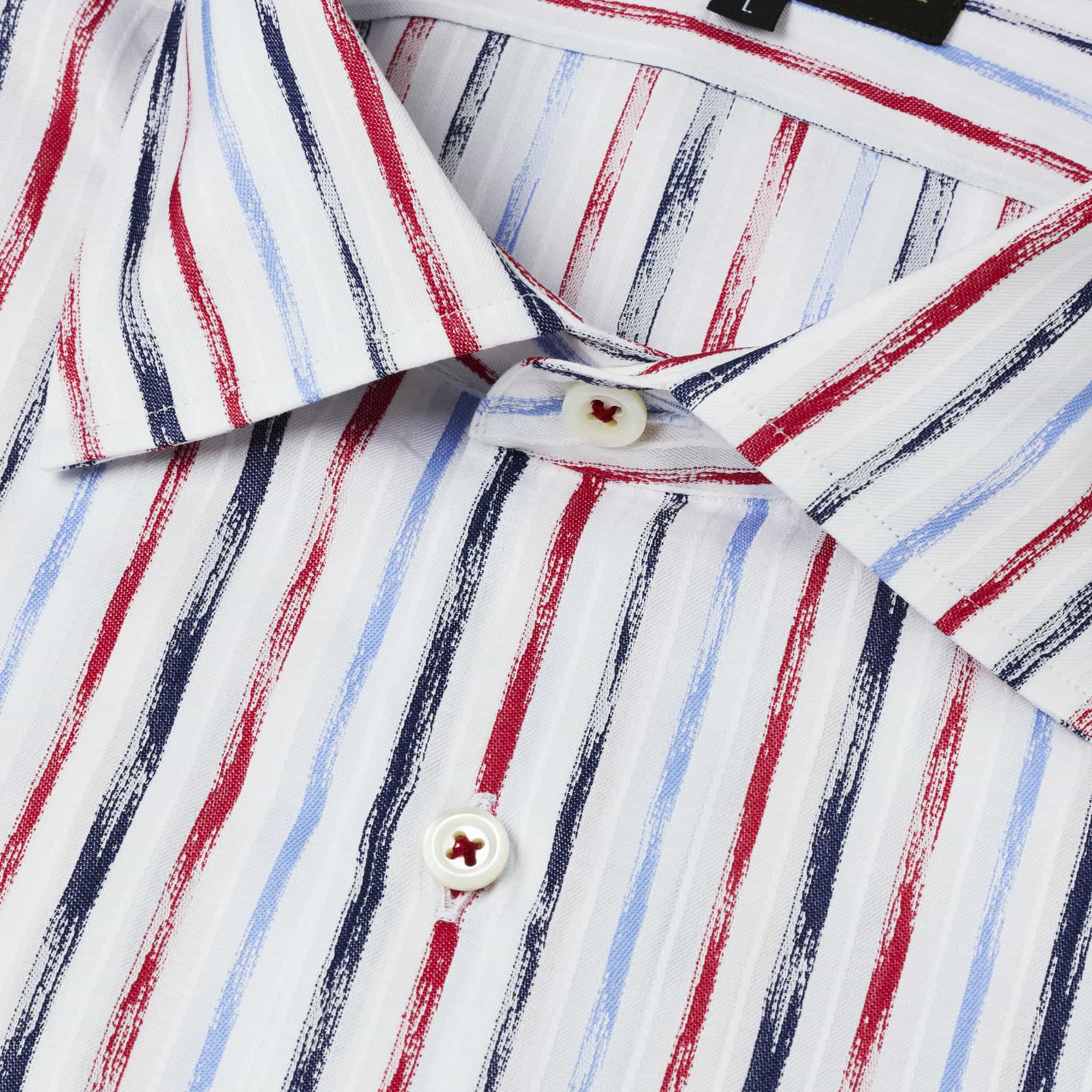 長袖　綿シャツ/ブラッシュストローク