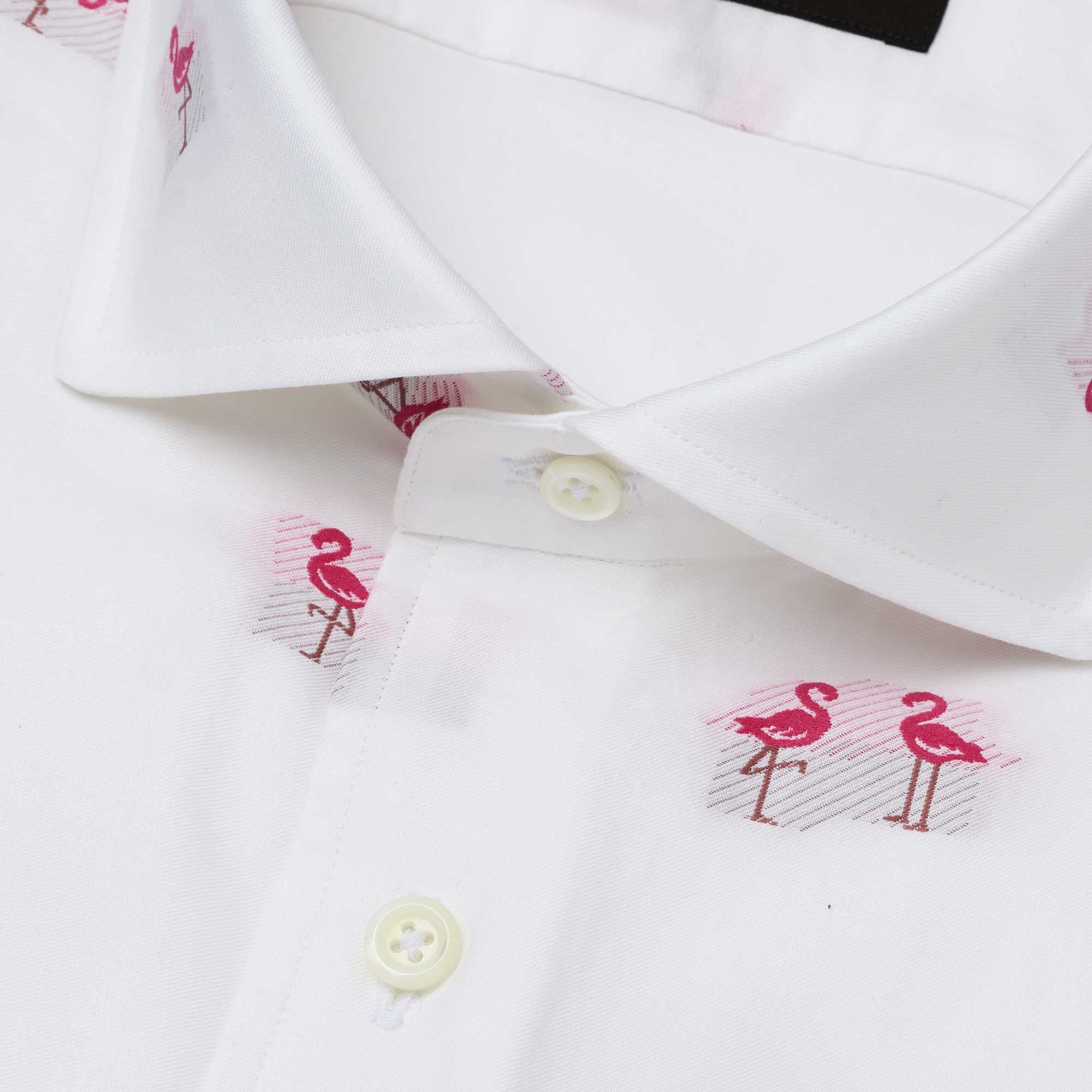 長袖 綿バックカットシャツ/フラミンゴ