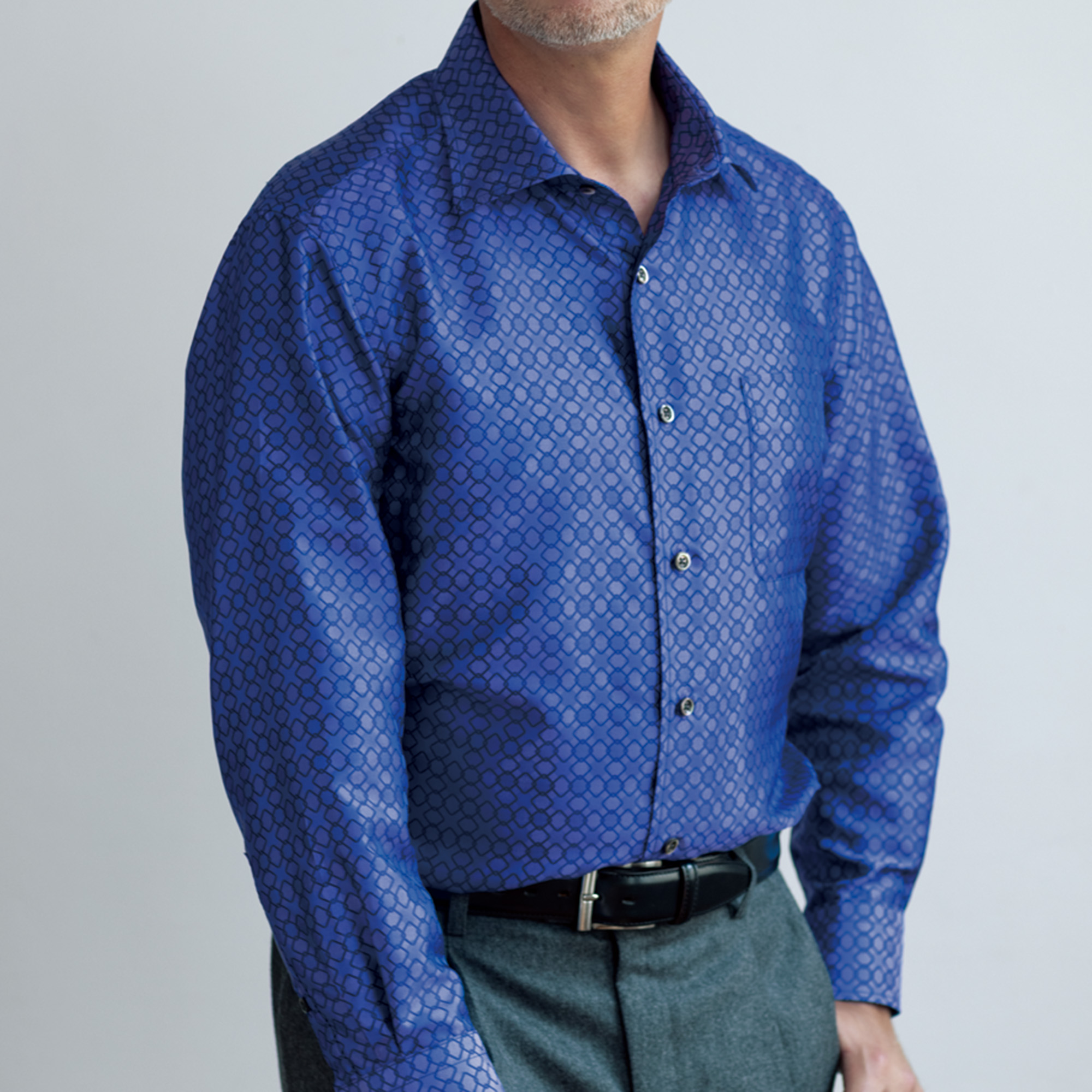 長袖 シルクシャツ/チェーンメール