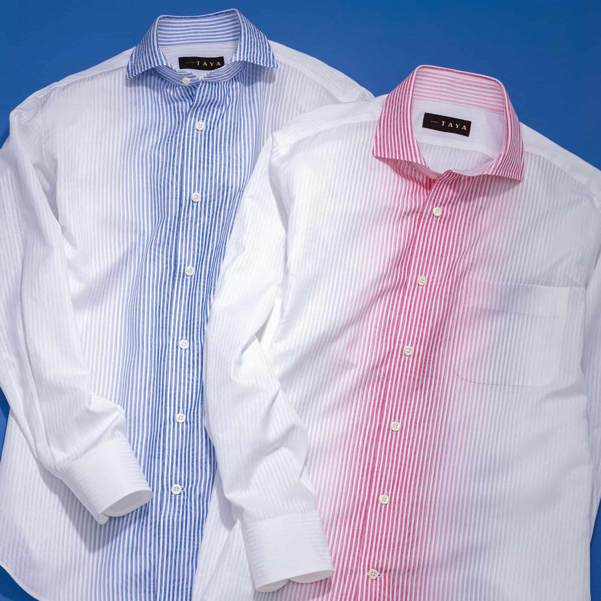 長袖 綿シャツ/グラデーション