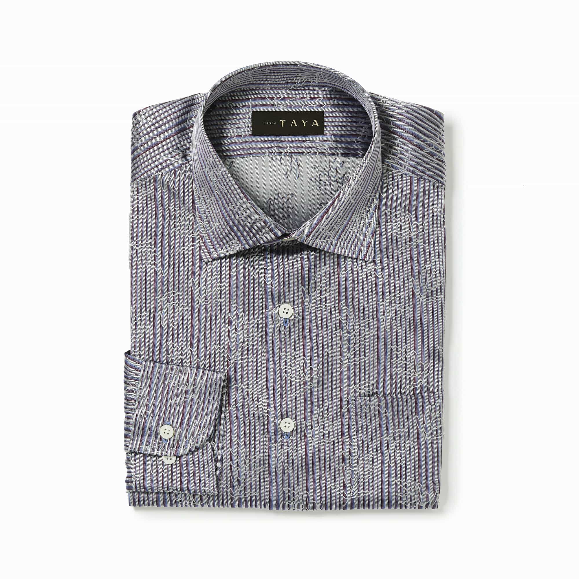 長袖　シルクシャツ/オリーブ