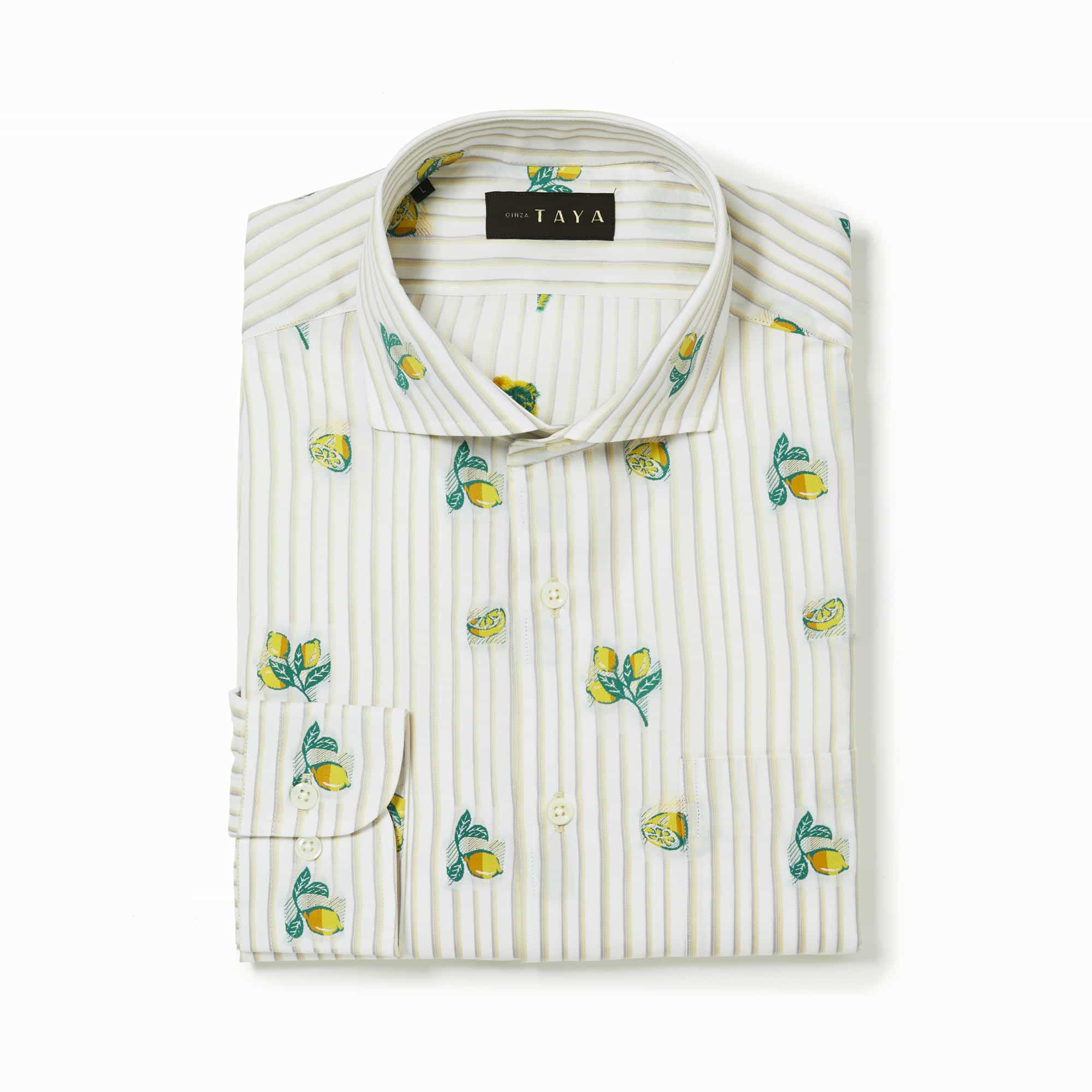 長袖　綿バックカットシャツ/レモン