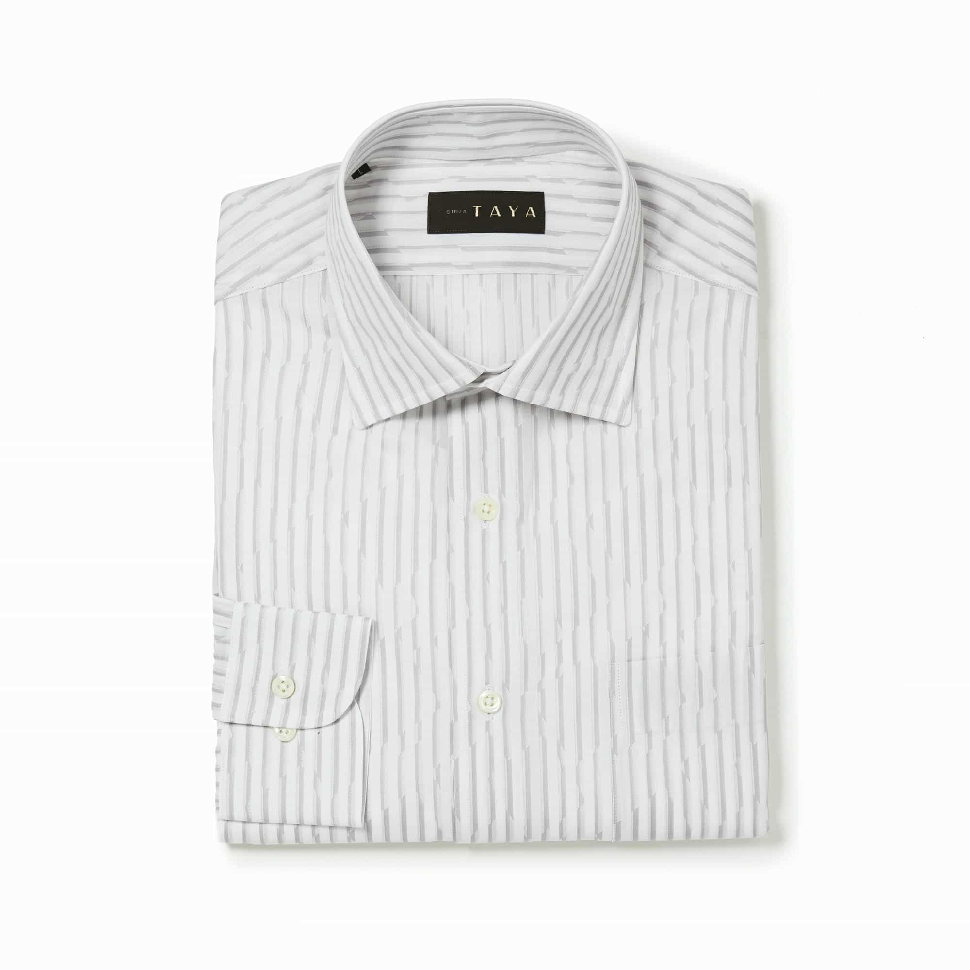 長袖　綿シャツ/スクエア