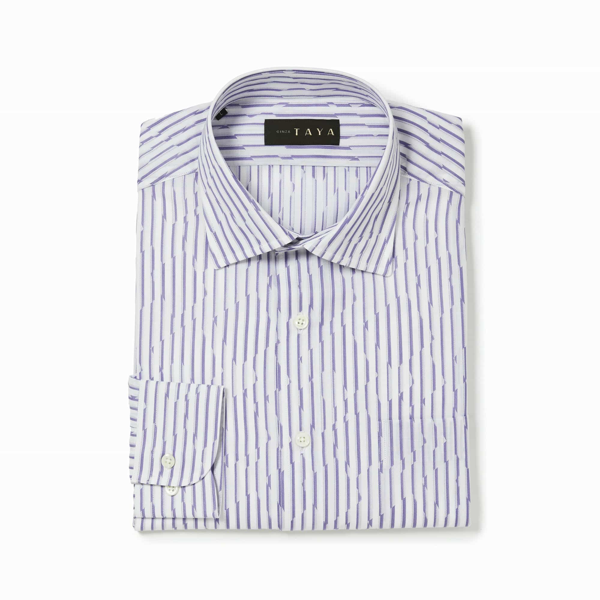 長袖　綿シャツ/スクエア