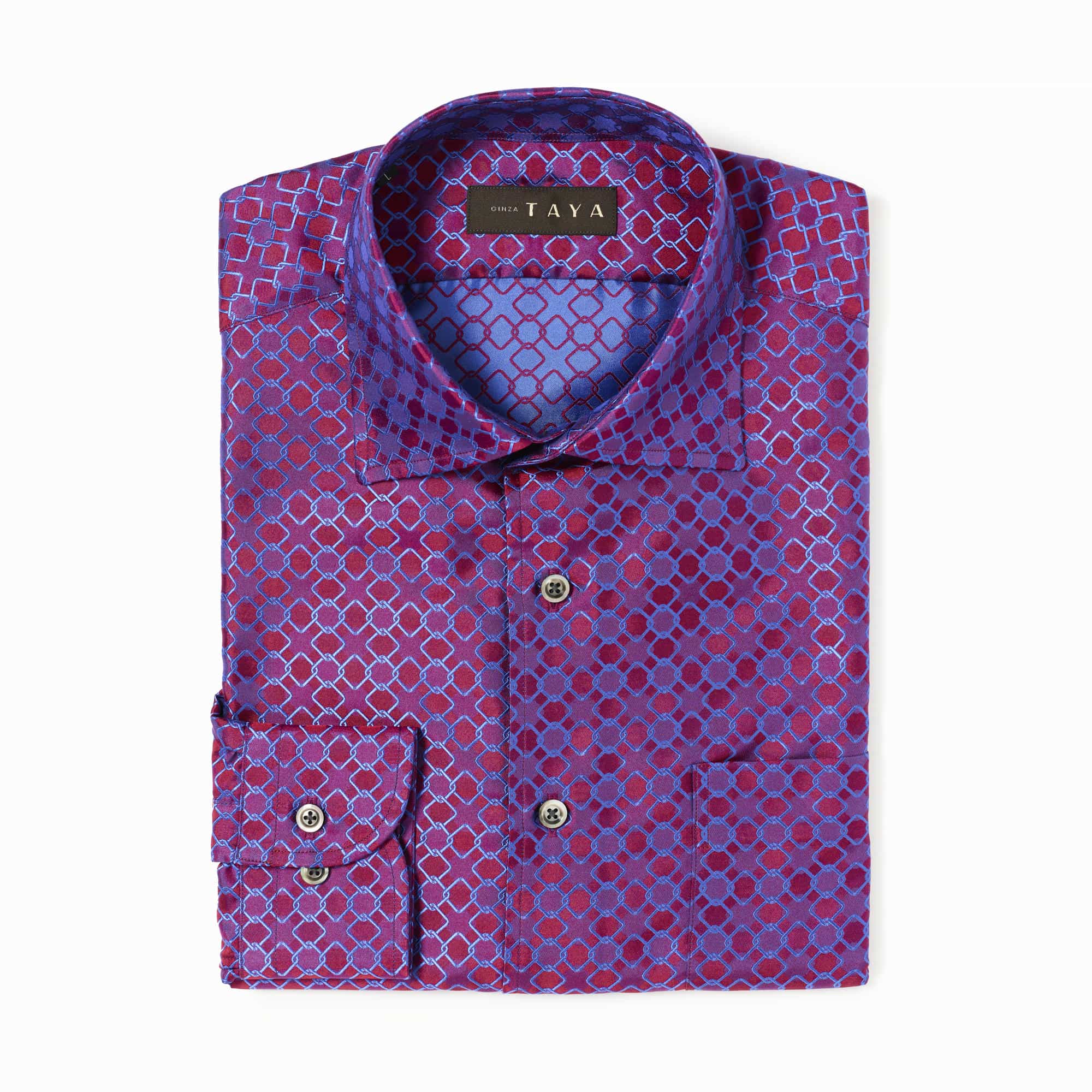 長袖 シルクシャツ/チェーンメール