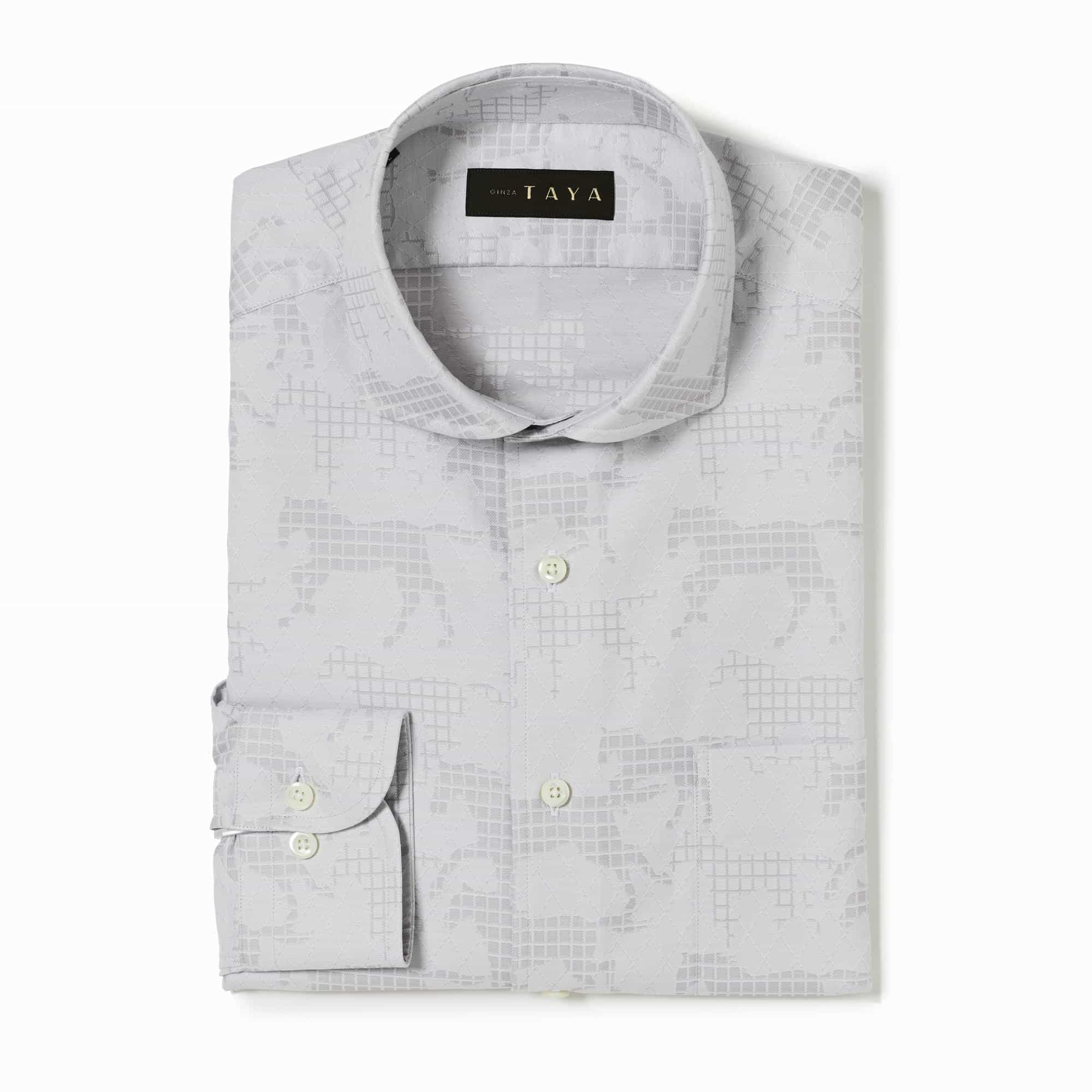 長袖　綿シャツ/グリッドホース