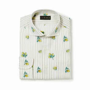 長袖　綿バックカットシャツ/レモン