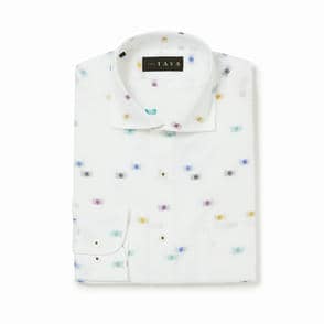 長袖　綿バックカットシャツ/フラワー