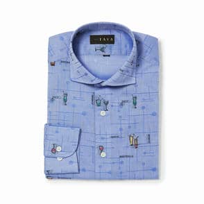 長袖　綿バックカットシャツ/カクテル銀座