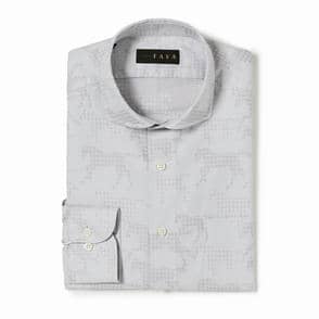 長袖　綿シャツ/グリッドホース