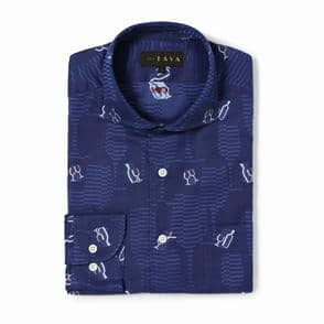 長袖　バックカットシャツ/ワイン