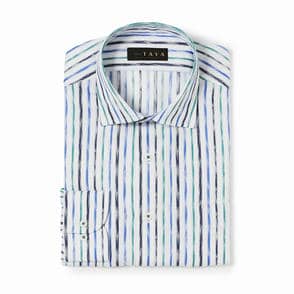 長袖　綿シャツ/ブラッシュストローク