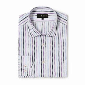 長袖　綿シャツ/ブラッシュストローク