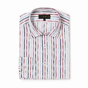 長袖　綿シャツ/ブラッシュストローク