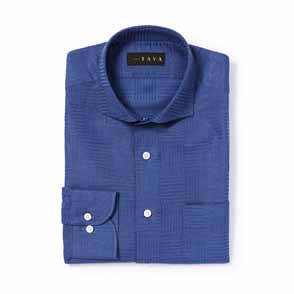 長袖 麻×綿シャツ/無地シャツ