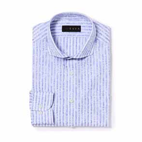 長袖 綿シャツ/フラワーストライプ