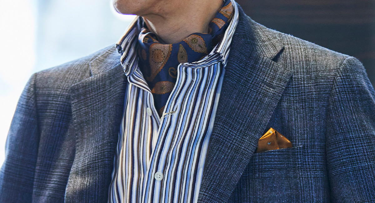 アスコットタイのモデルカット