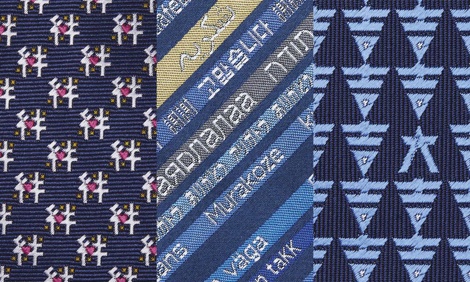 言葉・メッセージ柄ネクタイのアップ（縁起物）