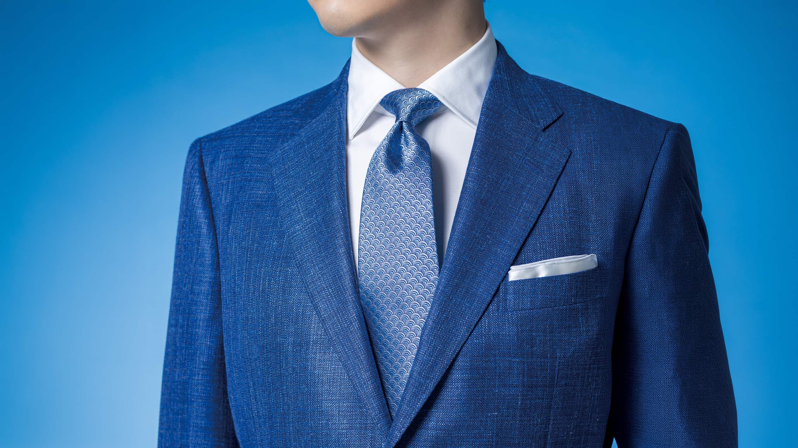 銀座田屋 青海波ネクタイ 新色モデル着用画像