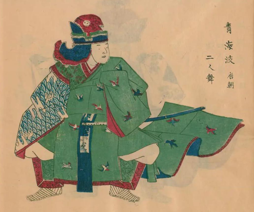 舞楽図 高島千春 筆